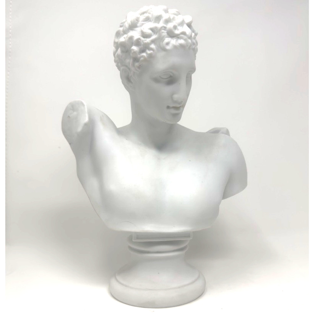 Antique Greek God Hermes Bust 19th Century Marble Dust 11 in x 8 in